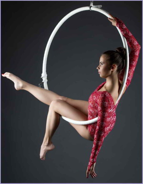Cerchio Aereo Lyra Per Acrobatica - Tubo Da 85/90 Cm, Acciaio Verniciato, Portata 200 Kg - Attrezzo Per Yoga, Ginnastica E Circo